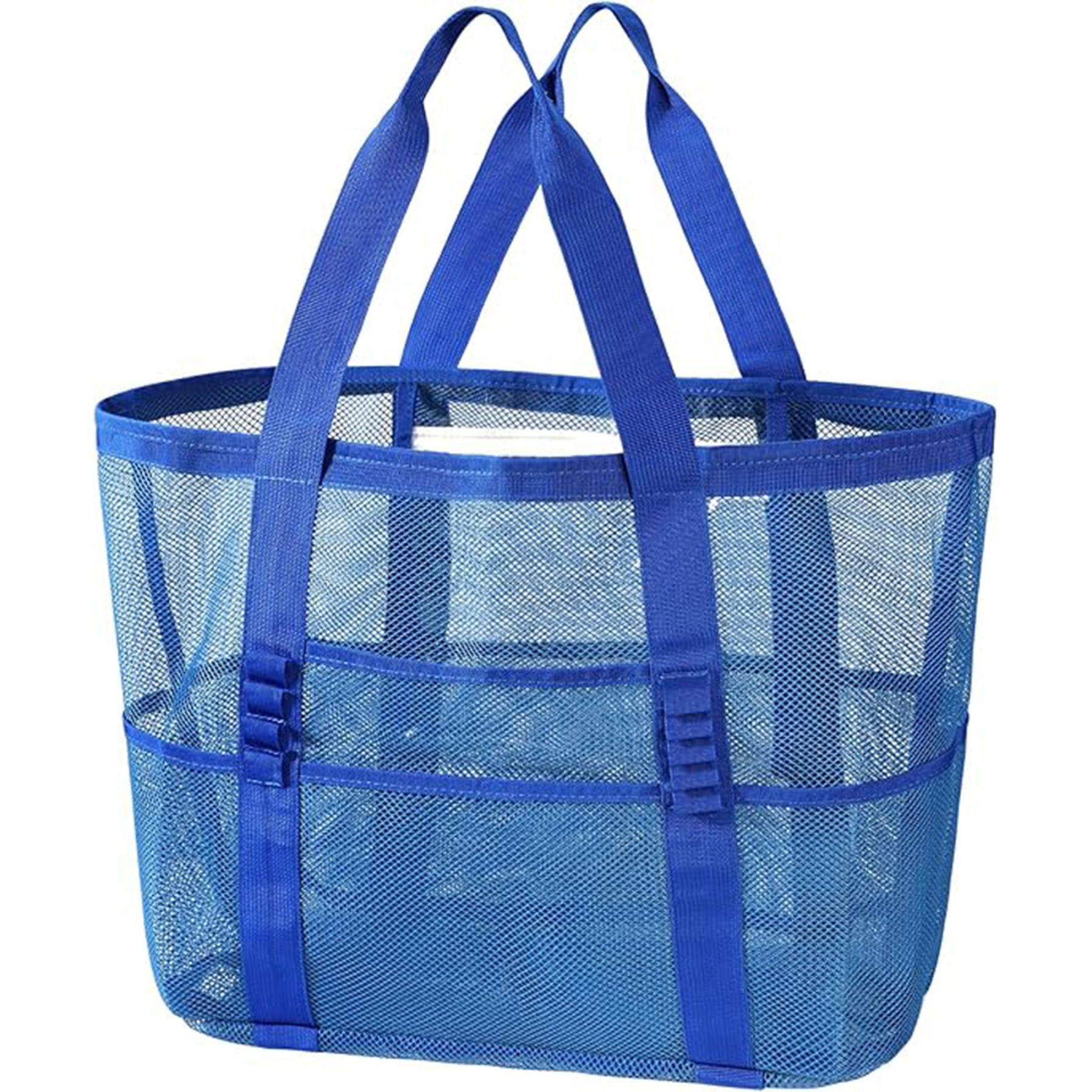 KPX Mesh Beach Tote: Large Foldable Mesh Pool Bag for Women with Small Pockets – Sandproof & Waterproof
