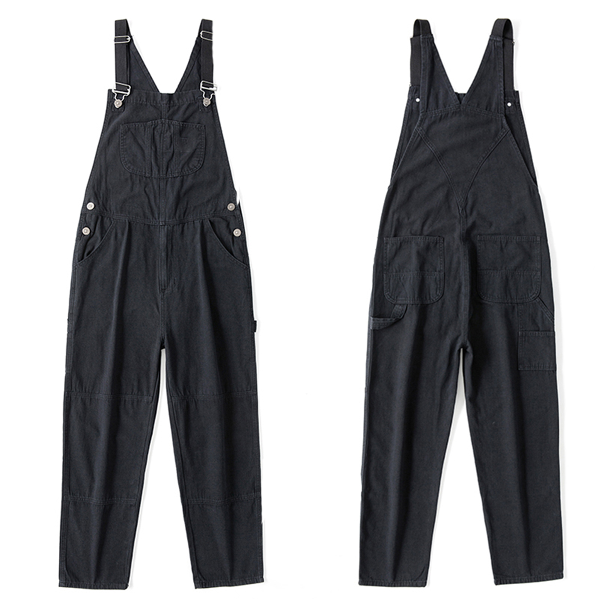  New European and American Unisex Denim Overalls: Loose Straight-Leg Couple Suspender Workwear for Spring & Autumn