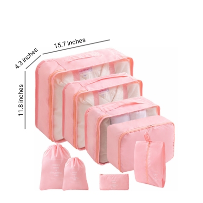 8-Piece Travel Storage Set: Includes Multifunctional Bags for Clothing Organization and Digital Storage Pouches