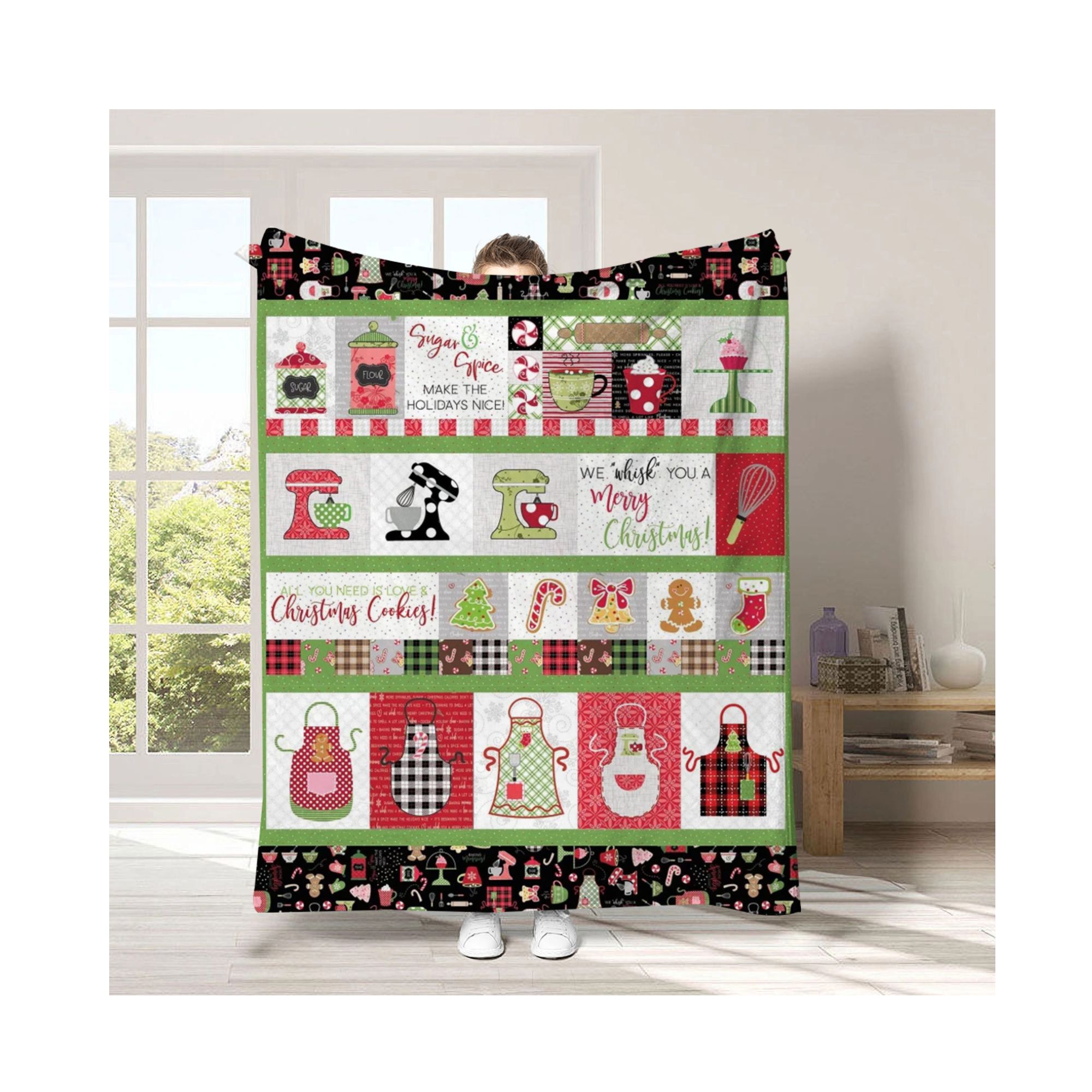 Cartoon Home Flannel Blanket: A Festive Christmas Gift for Cozy Celebrations