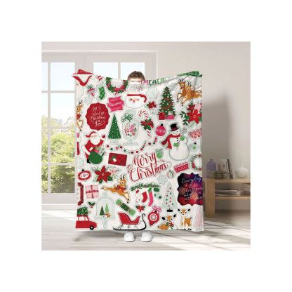 Cartoon Home Flannel Blanket: A Festive Christmas Gift for Cozy Celebrations
