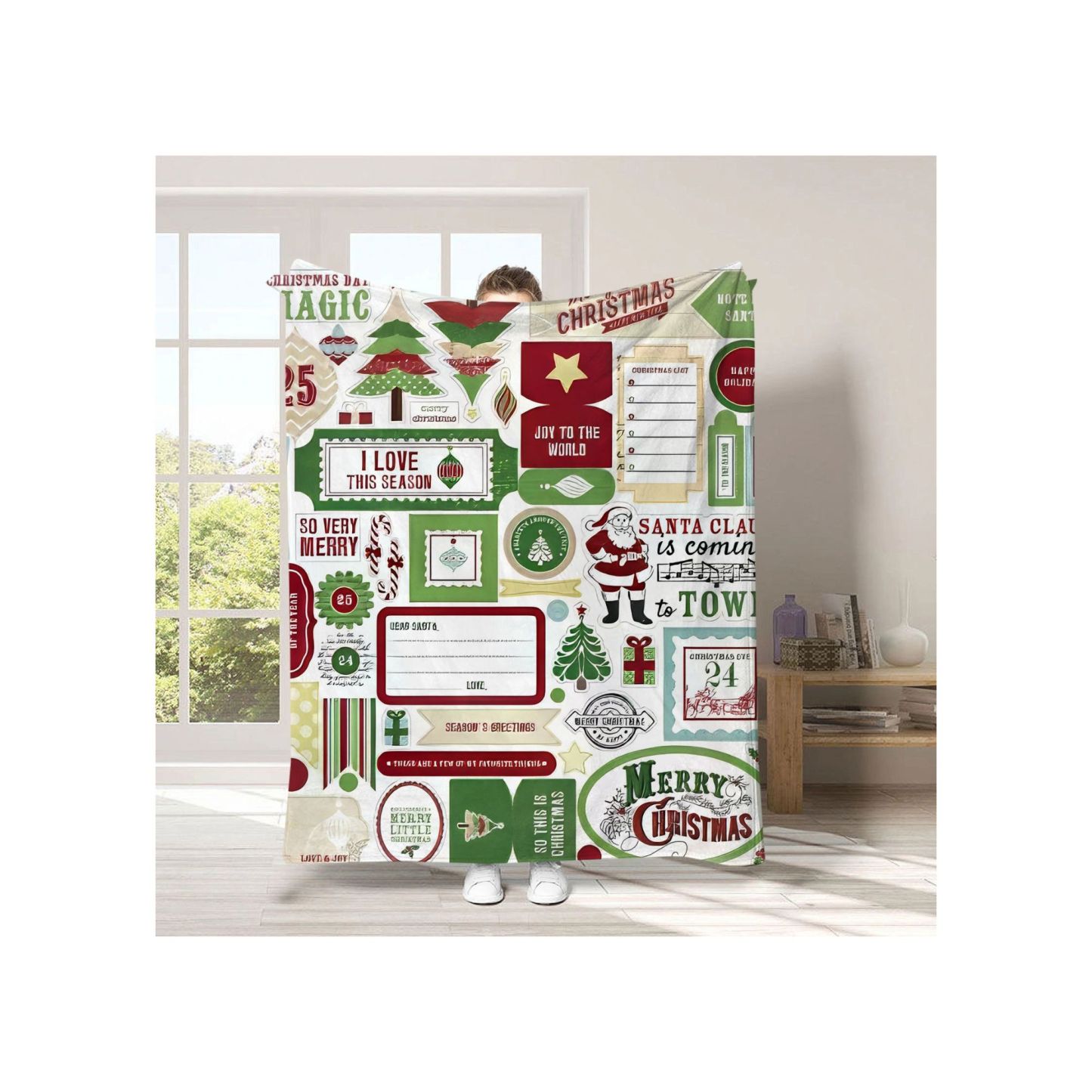 Cartoon Home Flannel Blanket: A Festive Christmas Gift for Cozy Celebrations