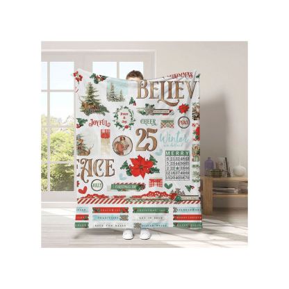 Cartoon Home Flannel Blanket: A Festive Christmas Gift for Cozy Celebrations