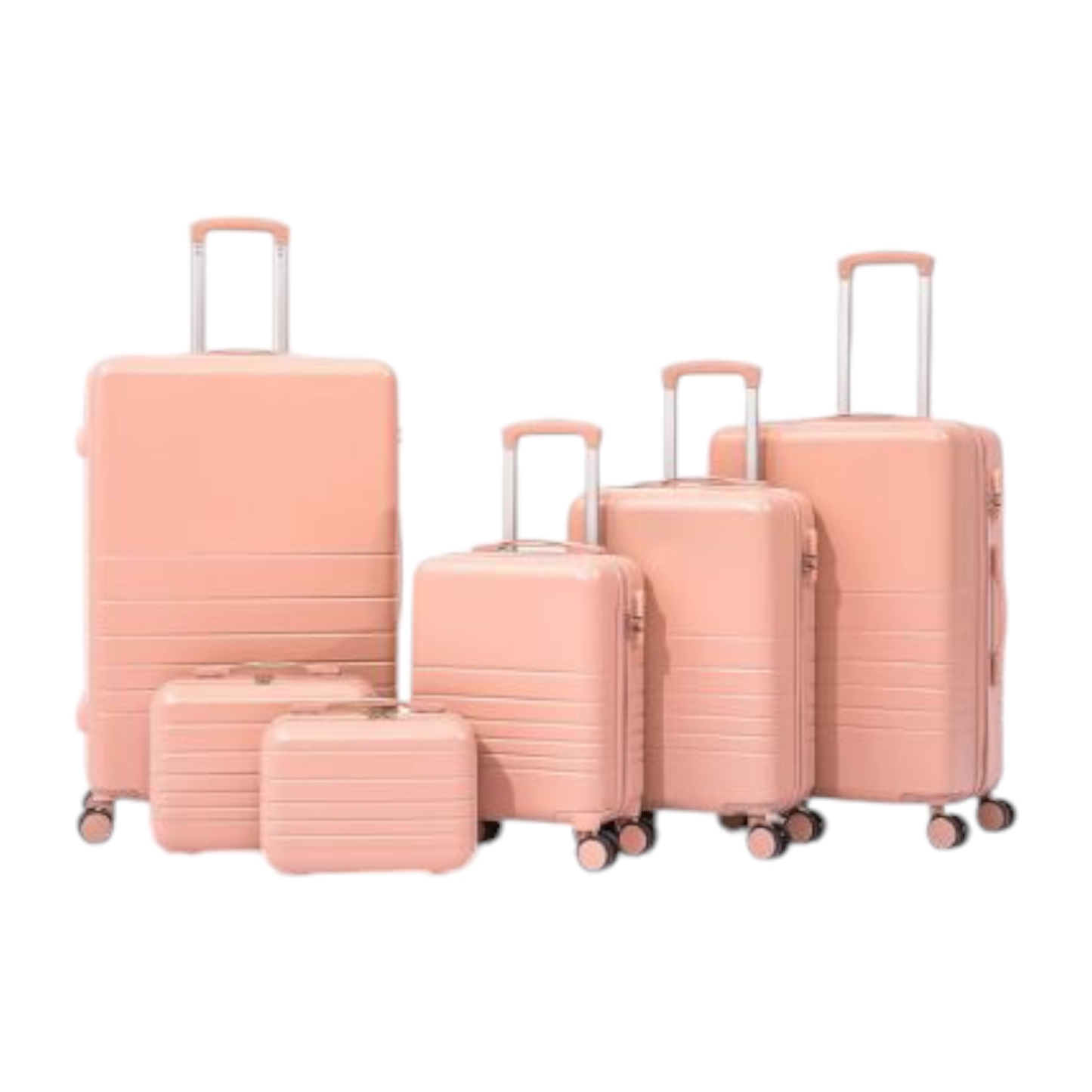  Custom ABS Carry-On Luggage Set, 6-Piece Hardshell Travel Bags with Spinner Wheels.                                  