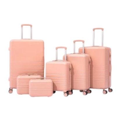  Custom ABS Carry-On Luggage Set, 6-Piece Hardshell Travel Bags with Spinner Wheels.                                  