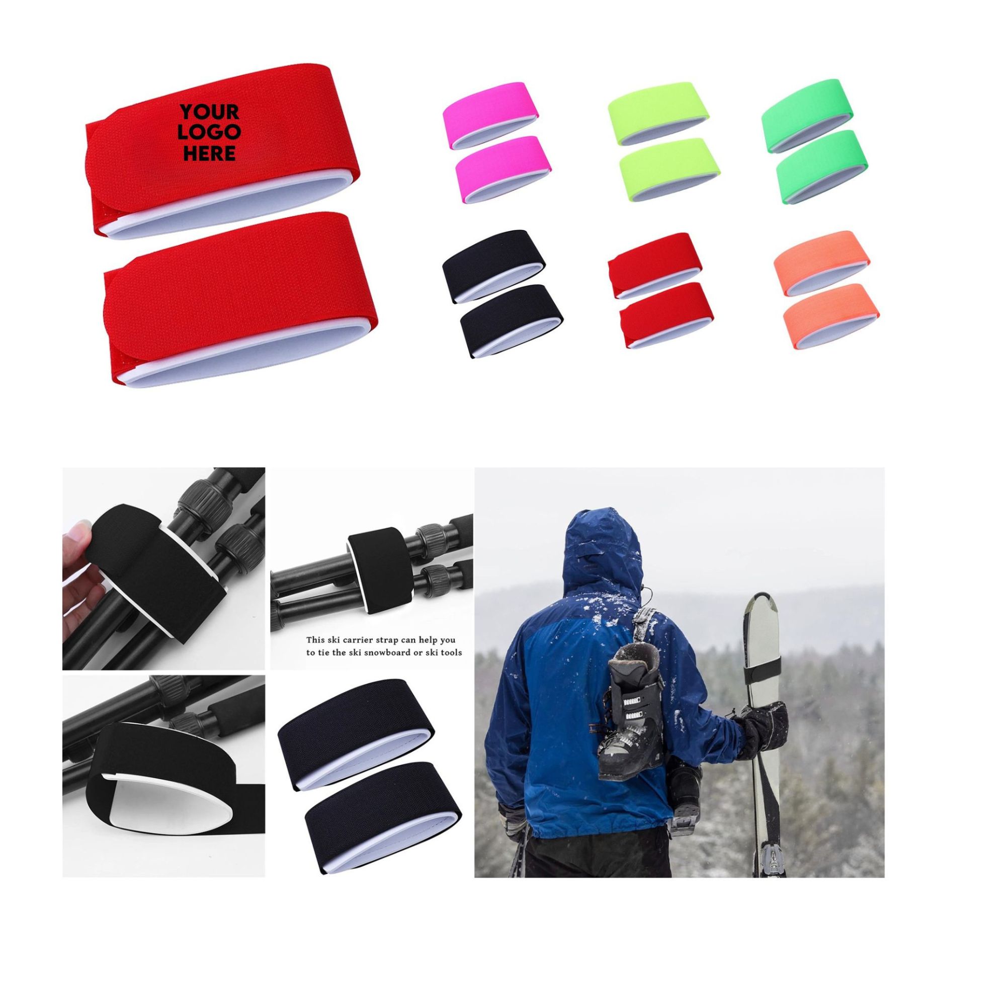 Ski & Snowboard Straps with EVA Cushioning