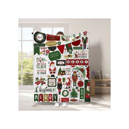 Cartoon Home Flannel Blanket: A Festive Christmas Gift for Cozy Celebrations