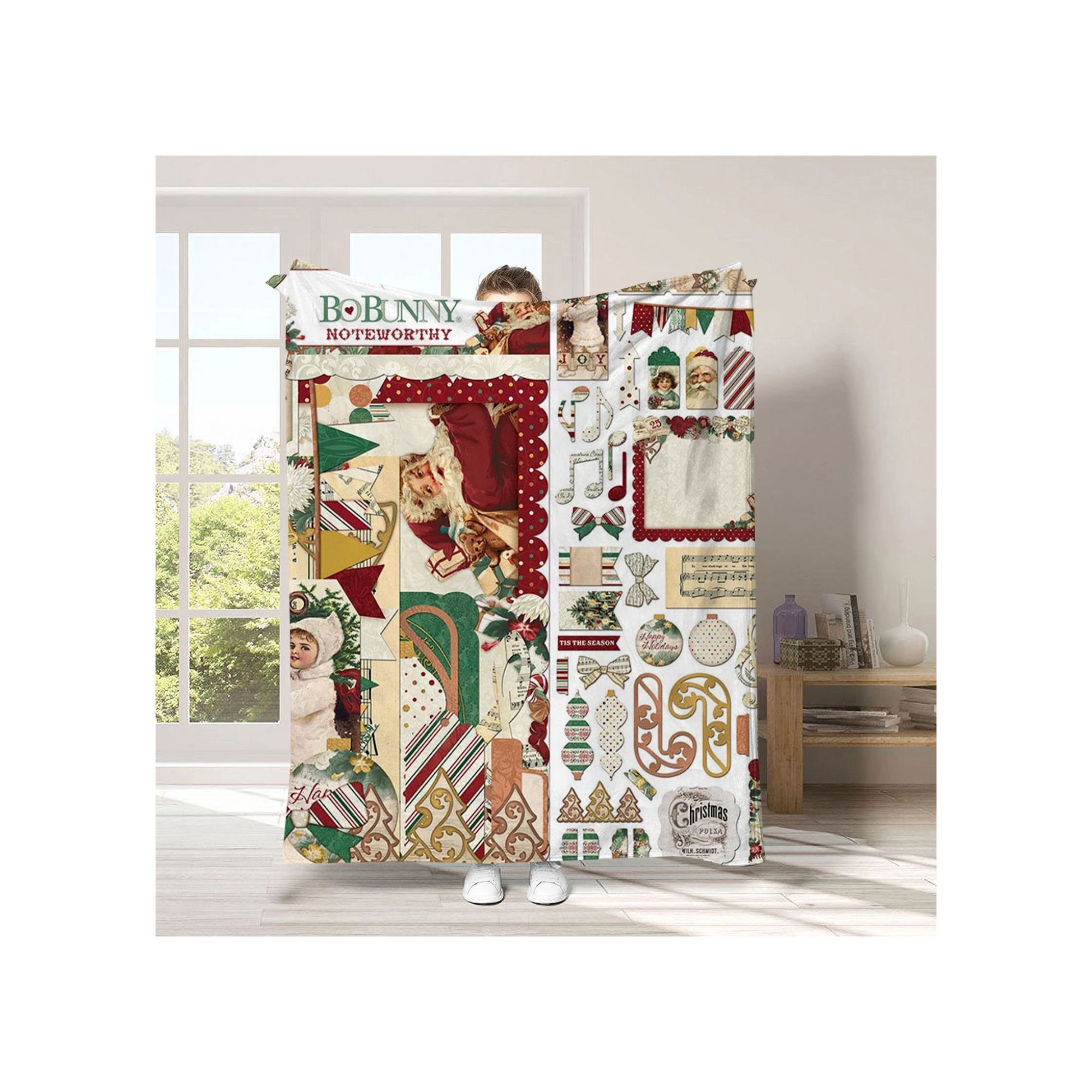 Cartoon Home Flannel Blanket: A Festive Christmas Gift for Cozy Celebrations