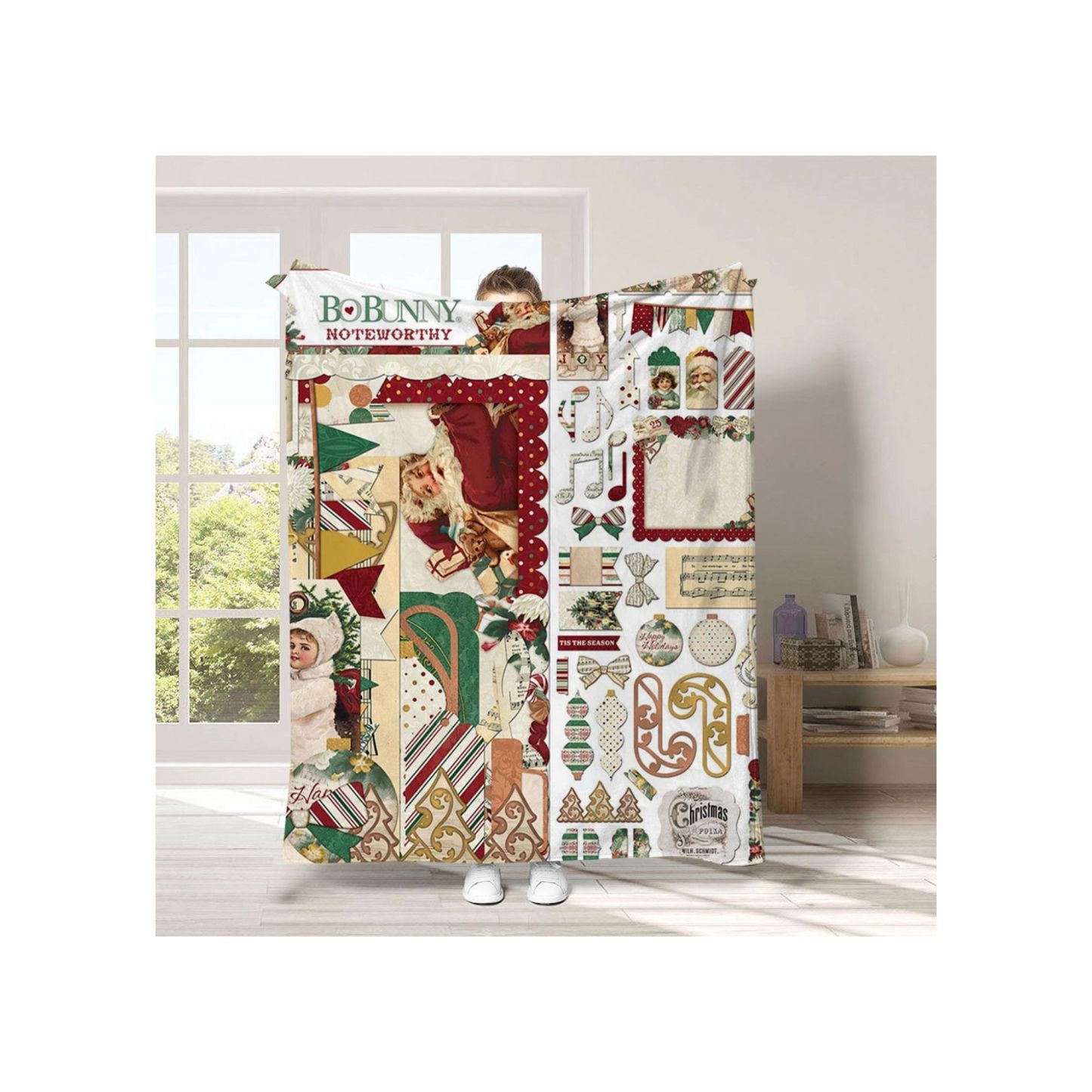 Cartoon Home Flannel Blanket: A Festive Christmas Gift for Cozy Celebrations