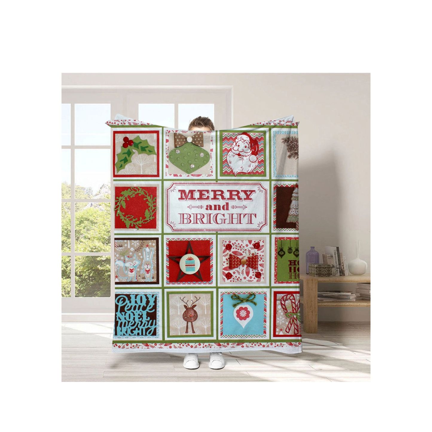 Cartoon Home Flannel Blanket: A Festive Christmas Gift for Cozy Celebrations