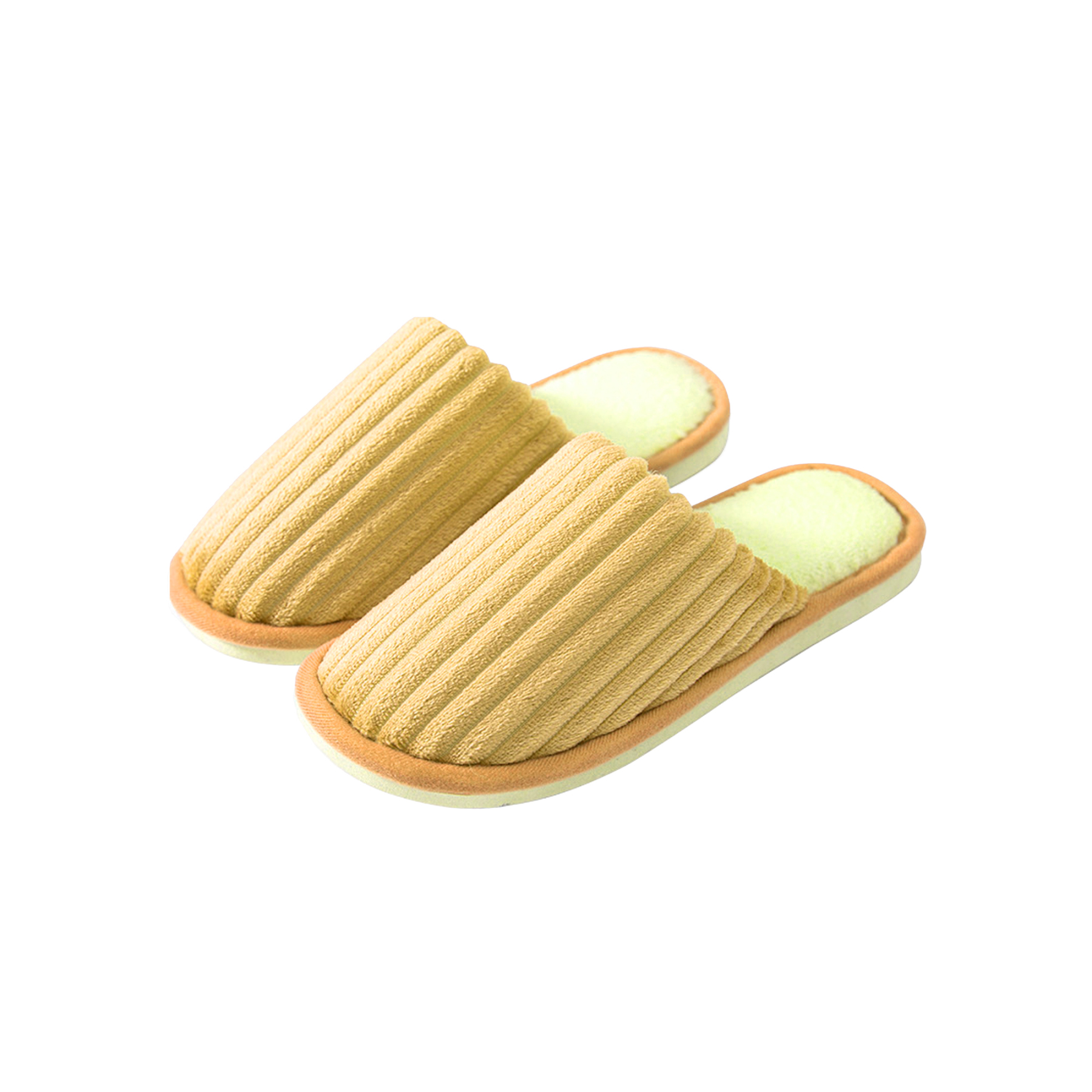 Plush Unisex Striped Cotton Slippers