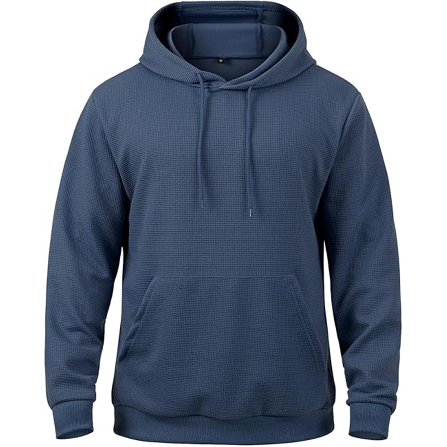 MANSDOUR Men's Casual Long Sleeve Waffle Knit Hoodie: Drawstring Pullover Sweatshirt with Pocket