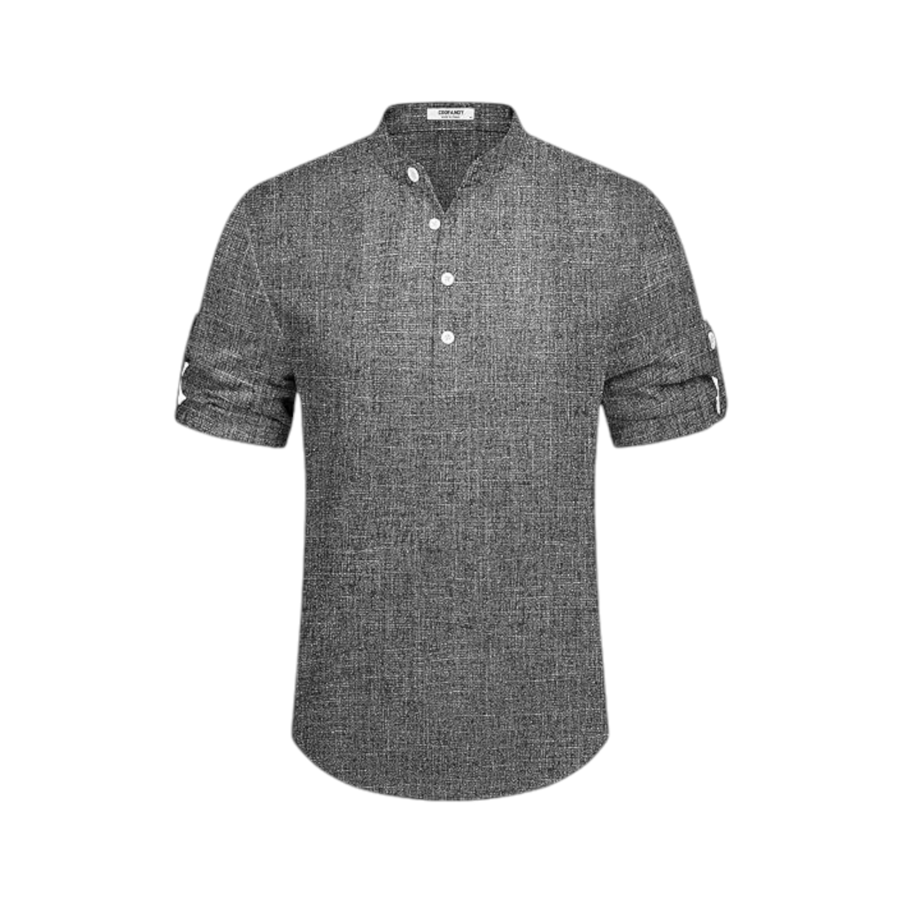 Cross-border Men’s Summer Casual Shirt: Solid Color Short-Sleeved,  Youth Half Cardigan Top 