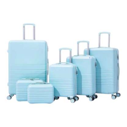  Custom ABS Carry-On Luggage Set, 6-Piece Hardshell Travel Bags with Spinner Wheels.                                  