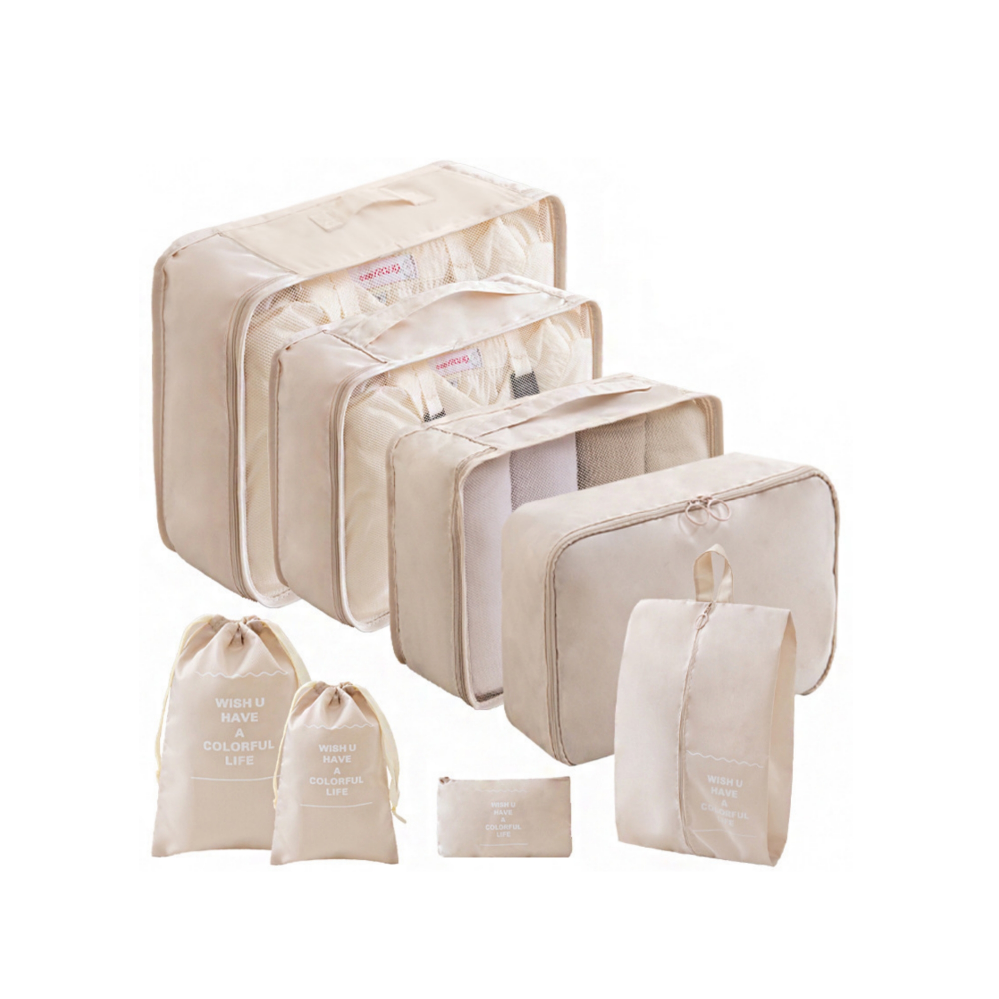8-Piece Travel Storage Set: Includes Multifunctional Bags for Clothing Organization and Digital Storage Pouches