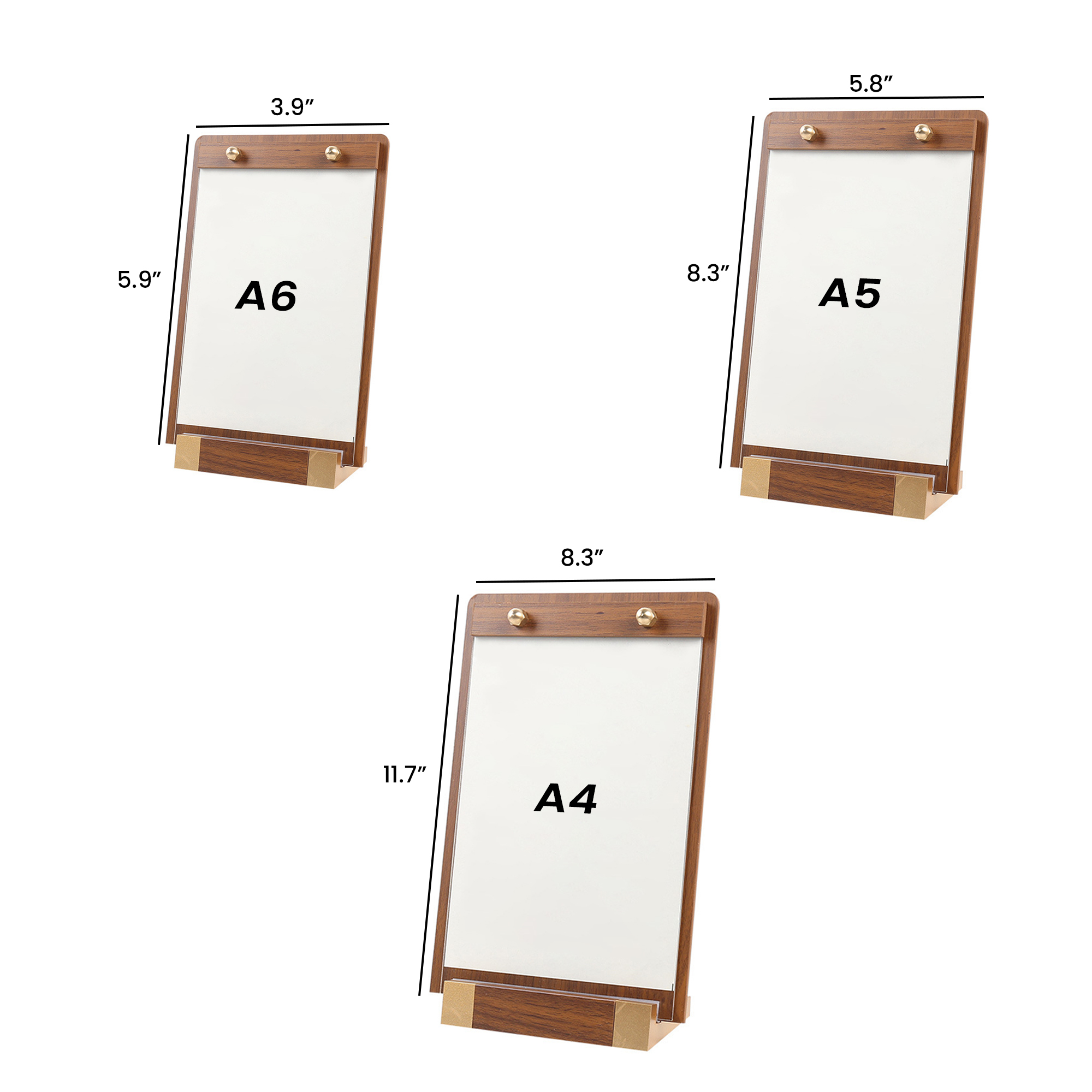 Walnut Wood Place Card Holder Stand