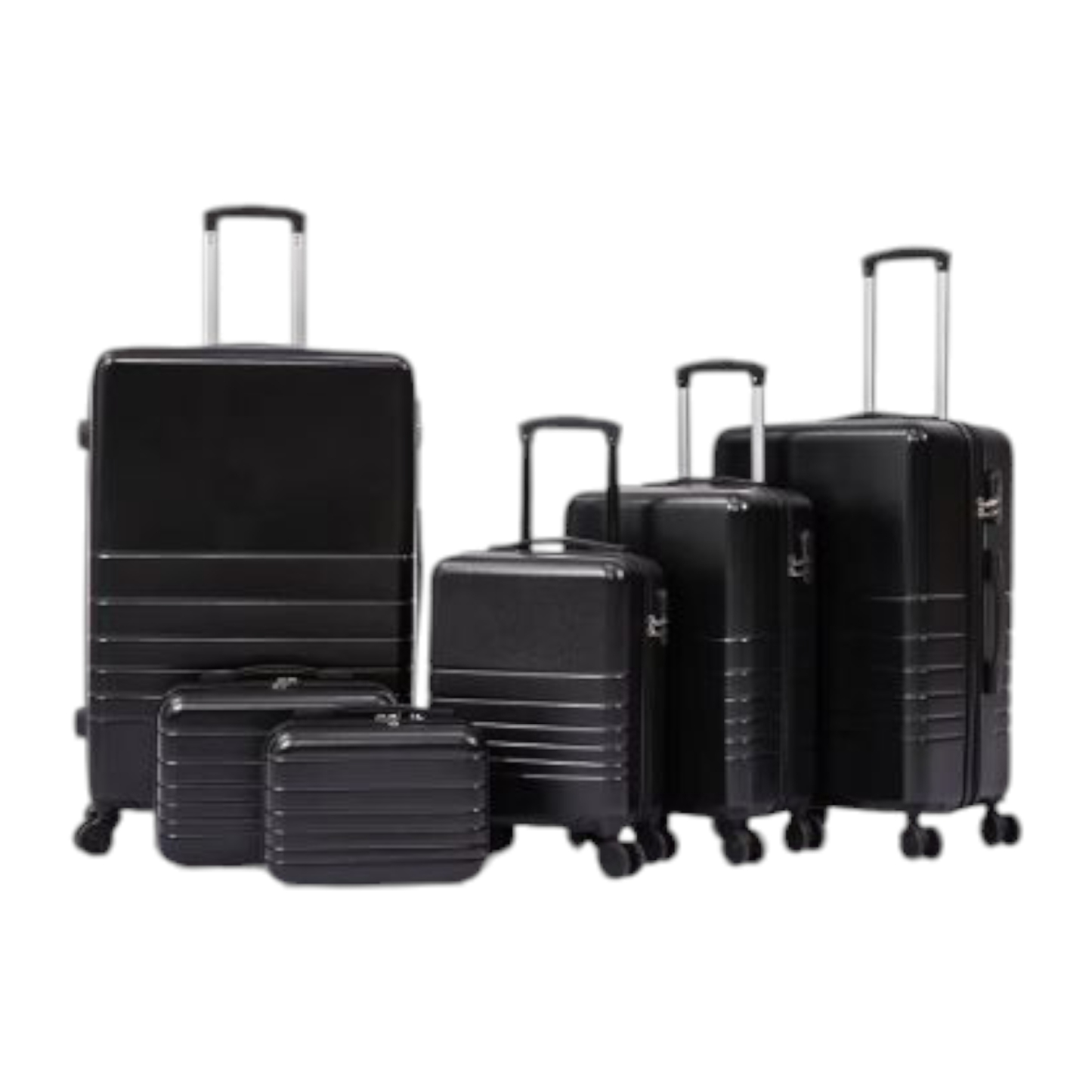  Custom ABS Carry-On Luggage Set, 6-Piece Hardshell Travel Bags with Spinner Wheels.                                  