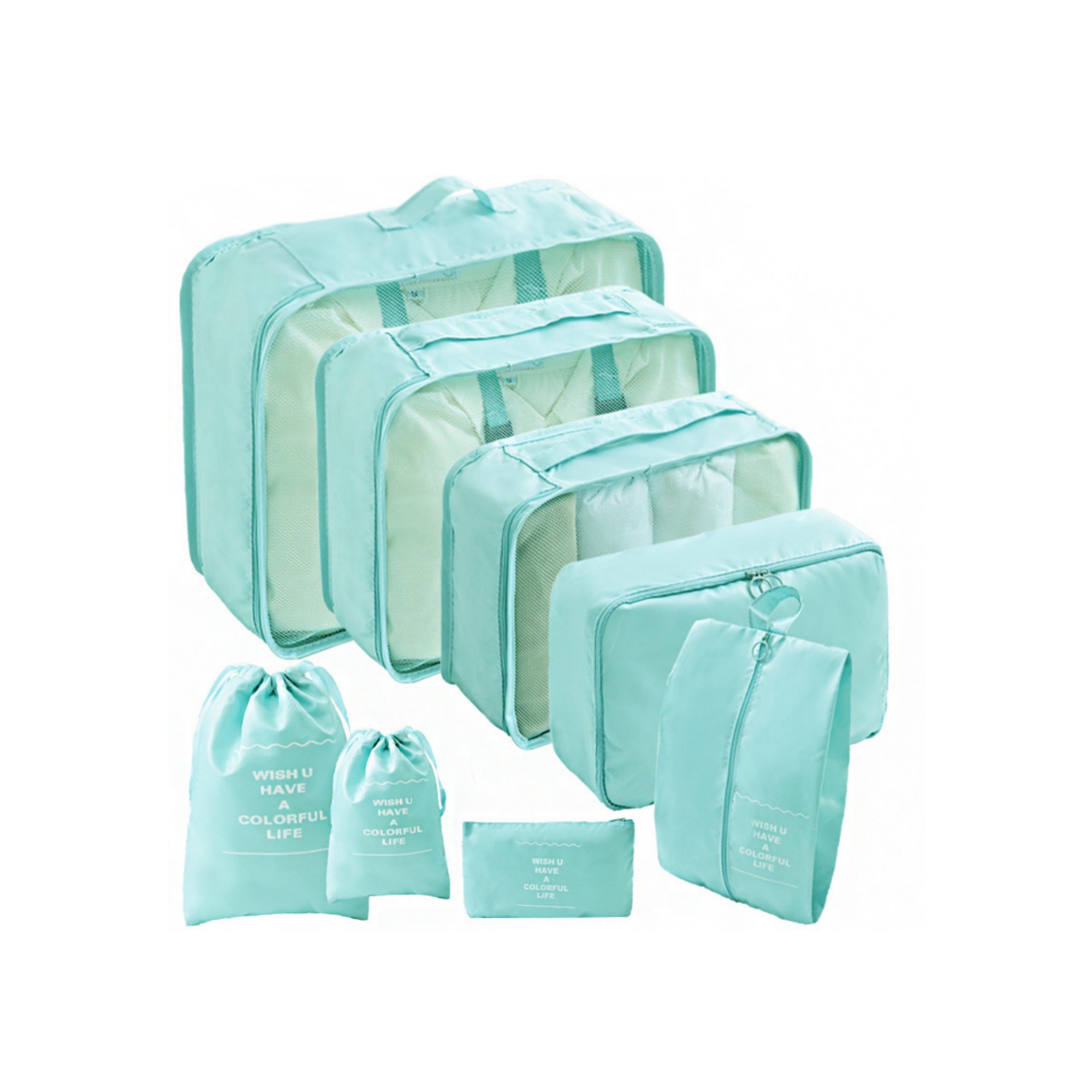 8-Piece Travel Storage Set: Includes Multifunctional Bags for Clothing Organization and Digital Storage Pouches