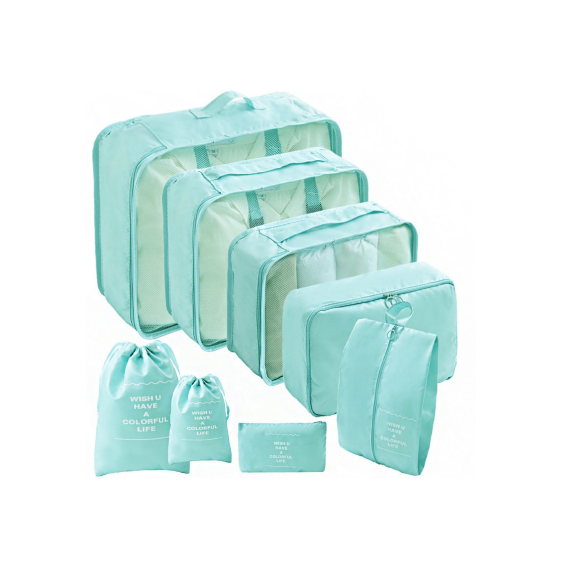 8-Piece Travel Storage Set: Includes Multifunctional Bags for Clothing Organization and Digital Storage Pouches