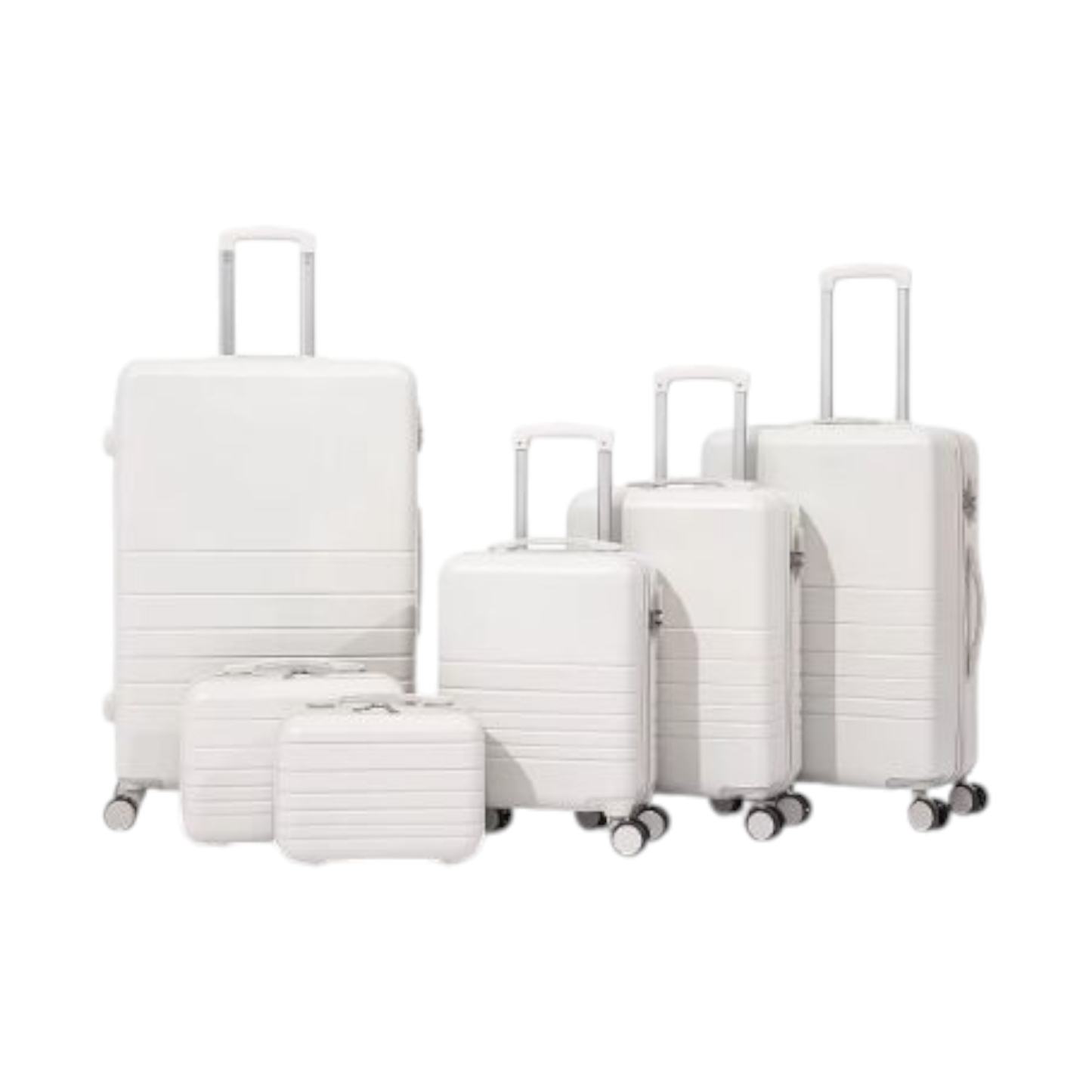  Custom ABS Carry-On Luggage Set, 6-Piece Hardshell Travel Bags with Spinner Wheels.                                  