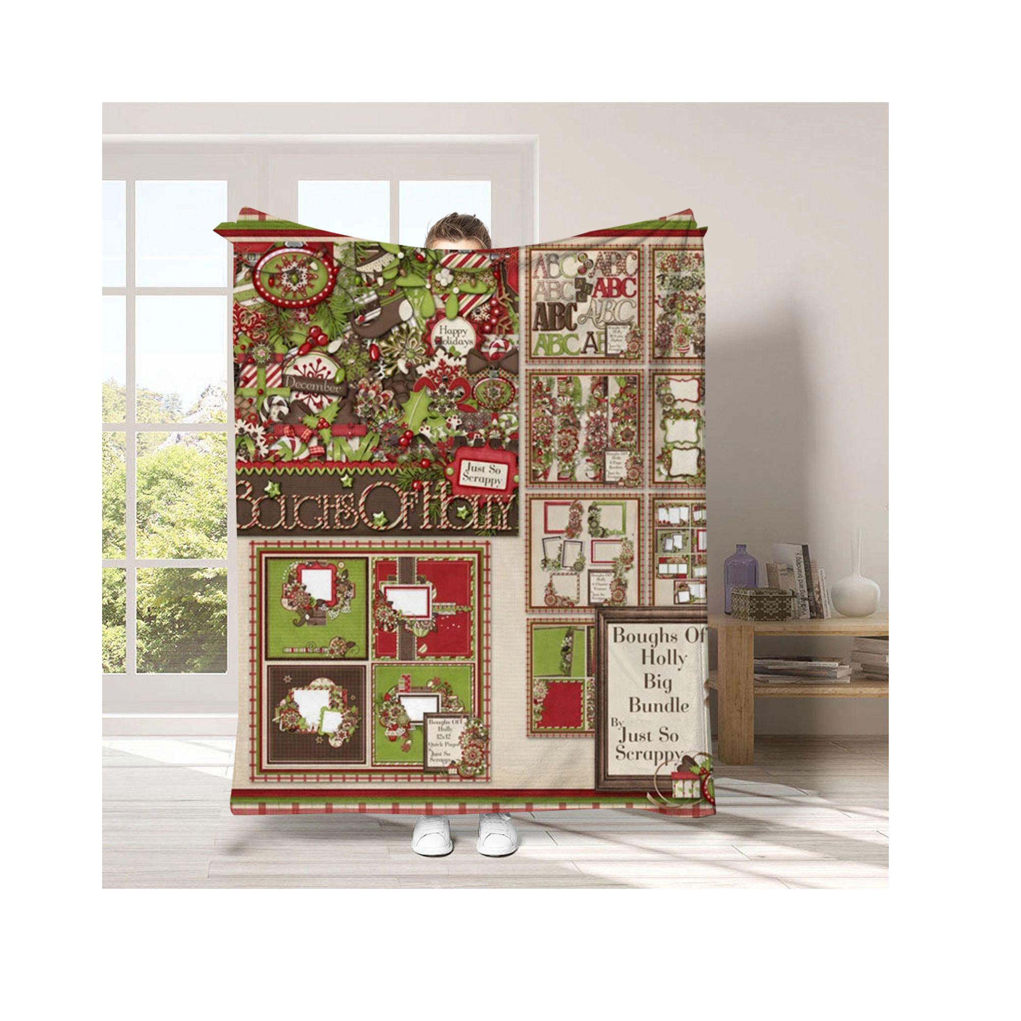 Cartoon Home Flannel Blanket: A Festive Christmas Gift for Cozy Celebrations