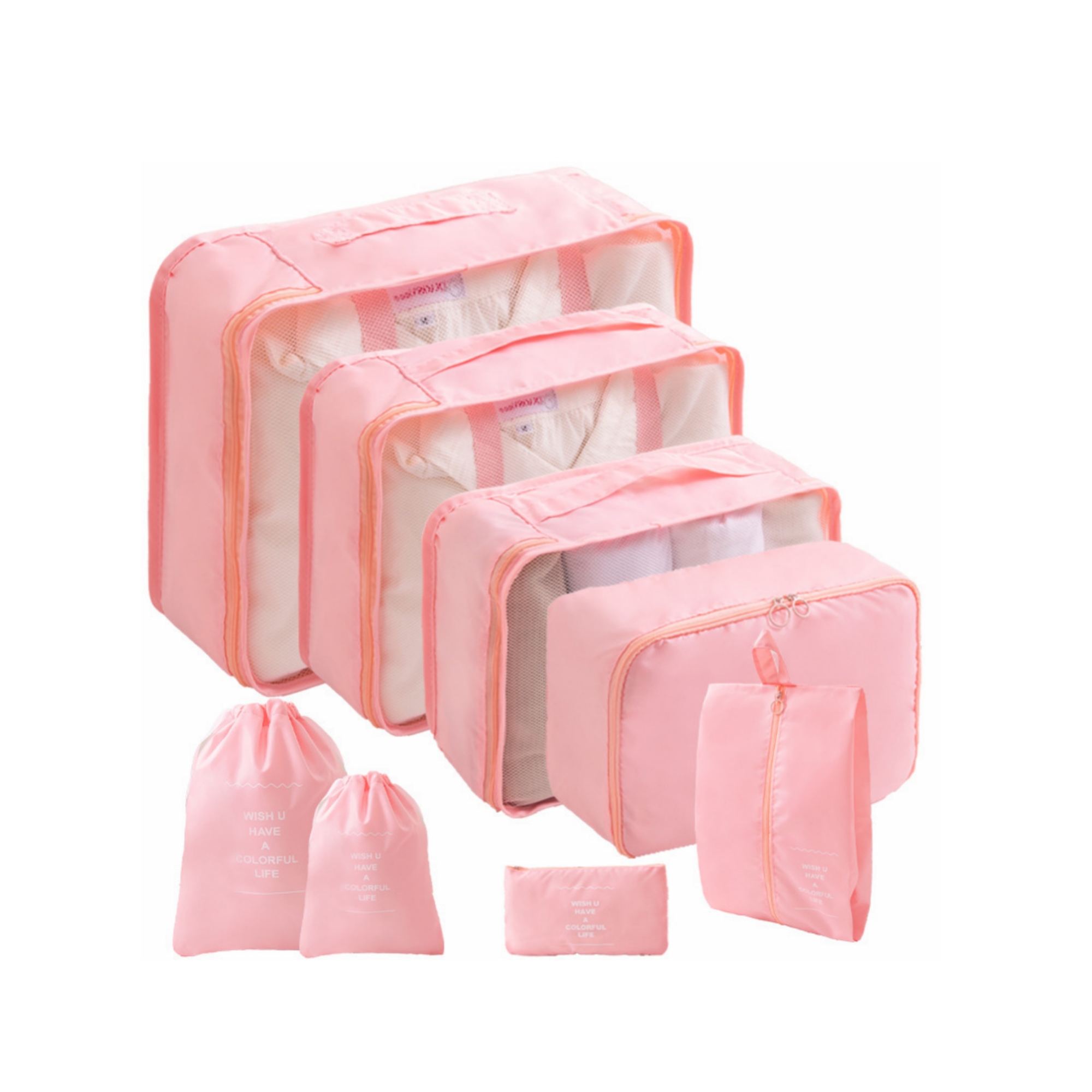 8-Piece Travel Storage Set: Includes Multifunctional Bags for Clothing Organization and Digital Storage Pouches