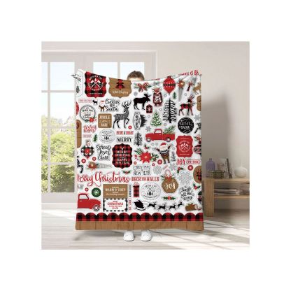 Cartoon Home Flannel Blanket: A Festive Christmas Gift for Cozy Celebrations
