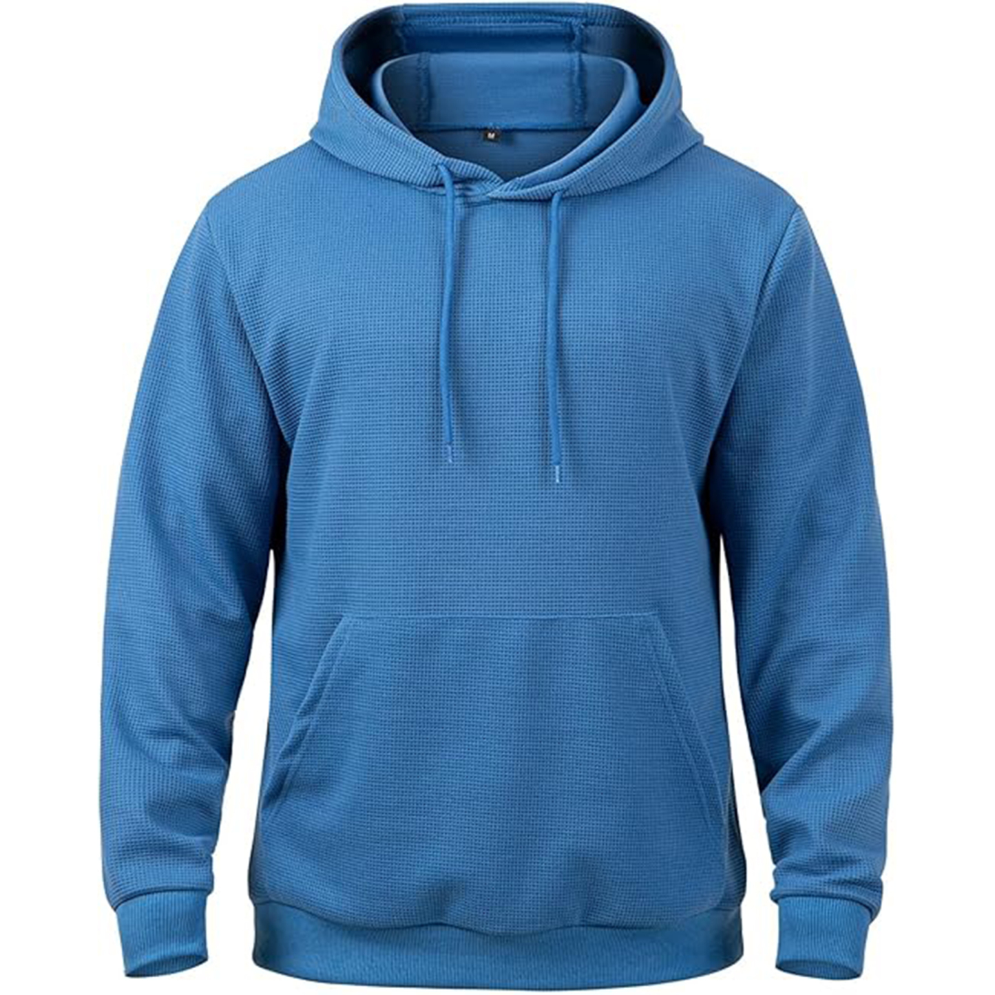 MANSDOUR Men's Casual Long Sleeve Waffle Knit Hoodie: Drawstring Pullover Sweatshirt with Pocket