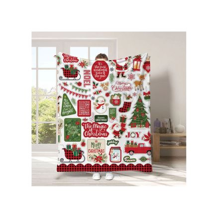 Cartoon Home Flannel Blanket: A Festive Christmas Gift for Cozy Celebrations