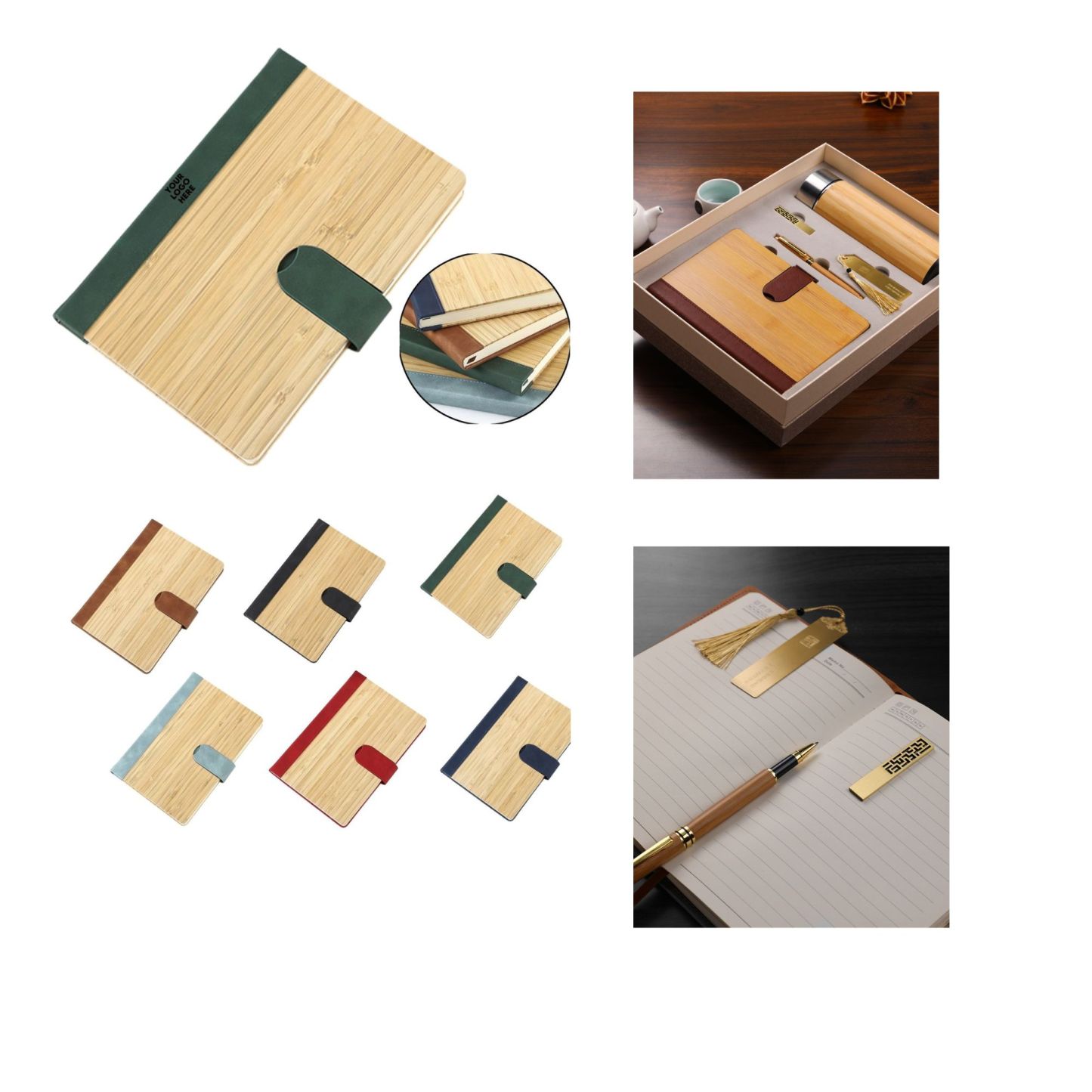 Bamboo-fronted Magnetic Clasp Book