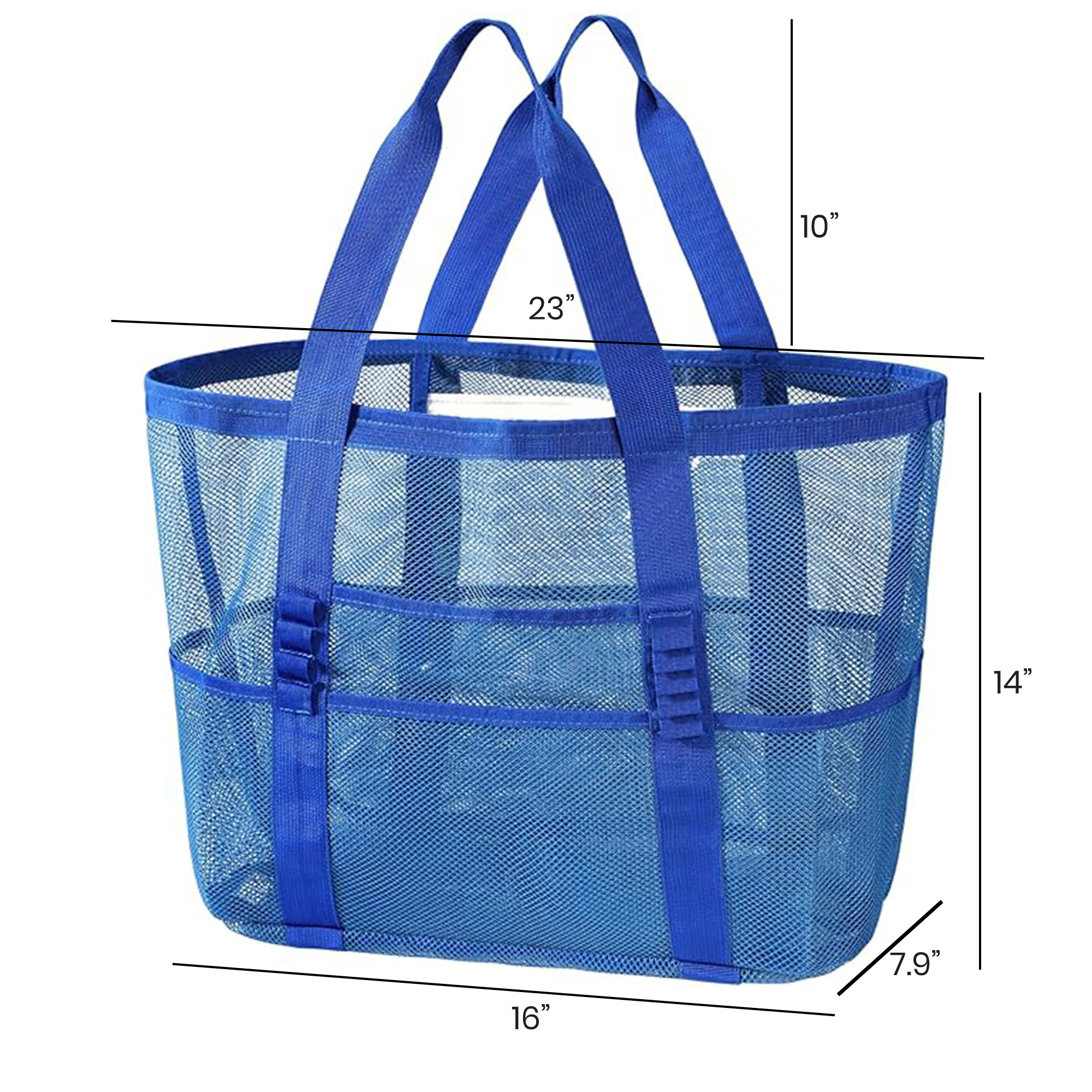 KPX Mesh Beach Tote: Large Foldable Mesh Pool Bag for Women with Small Pockets – Sandproof & Waterproof