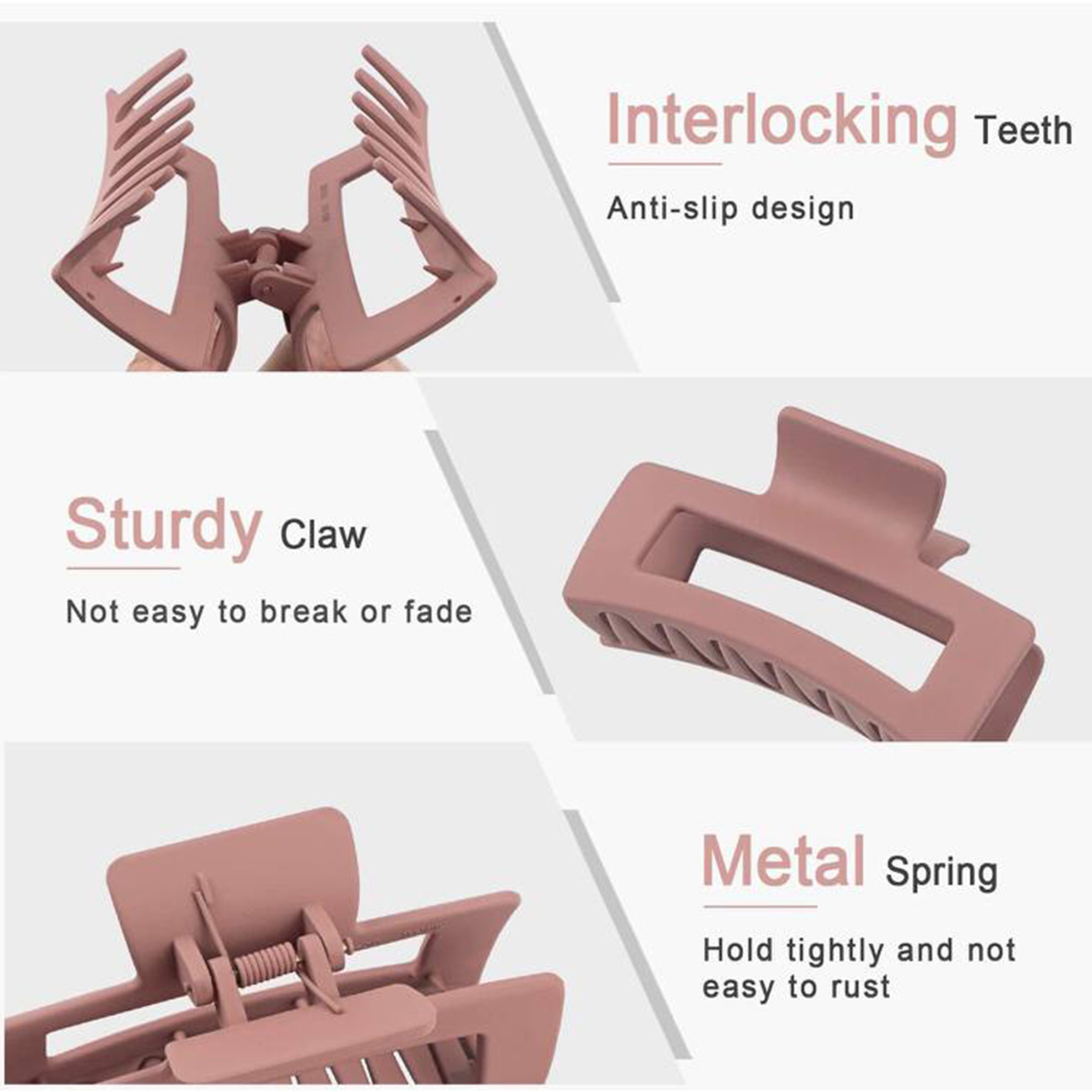 Stylish Large Hair Jaw Clip，Durable plastic structure, strong clamping force for secure styling, elegant and adaptable
