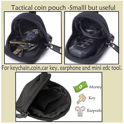 Slim MOLLE Tactical Pouch – MOLLE Straps, Keychain Hook, Velcro Closure 