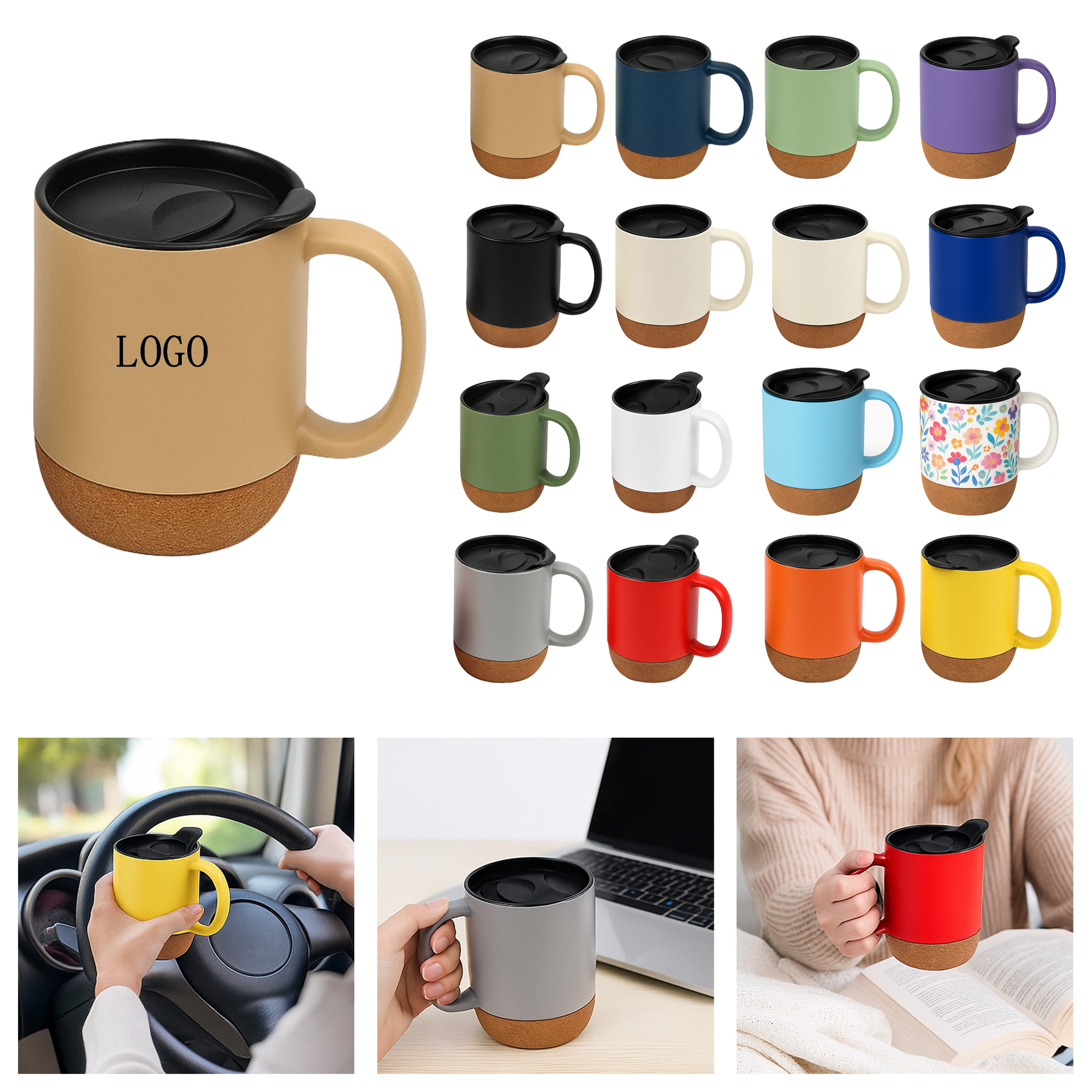 Cork Bottom Ceramic Gift Mug