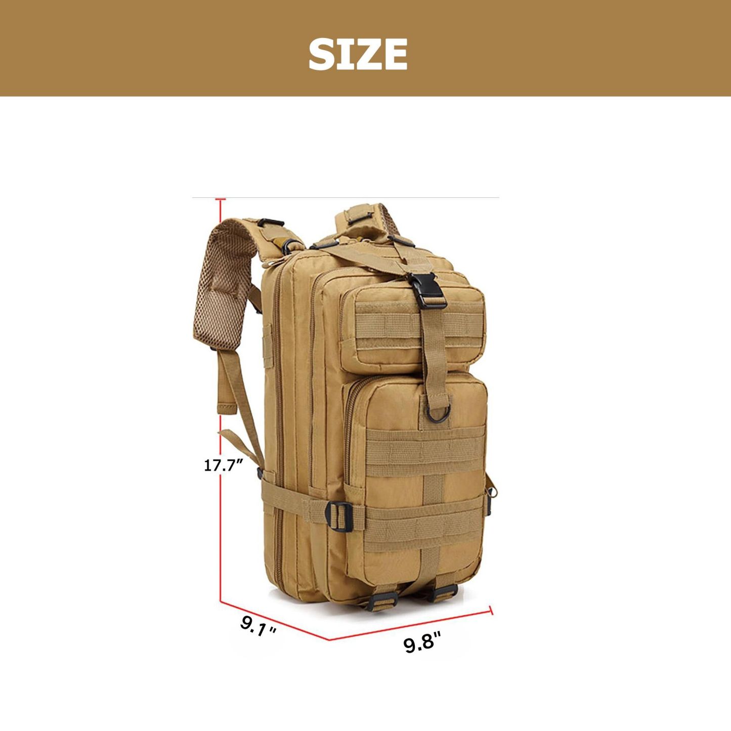 5P Tactical Trekking Backpack – 35L Capacity, Water-Resistant, Versatile Compartments