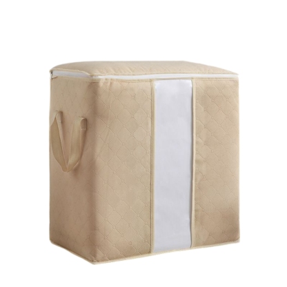    Cross-border Quilt Storage Bag with Transparent Window: Ideal for Clothing Storage, Moving, and Home Quilt Organization