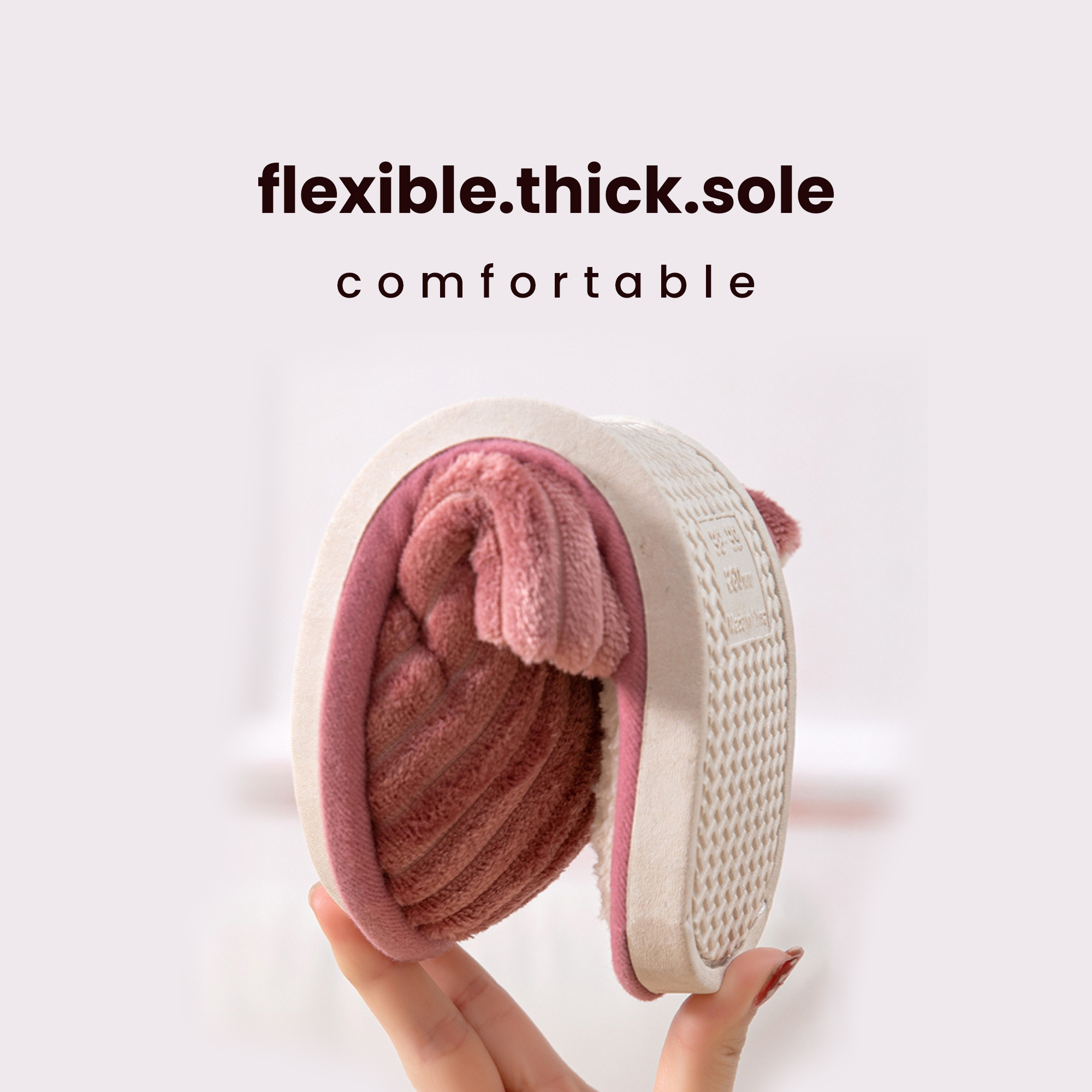 Plush Unisex Striped Cotton Slippers