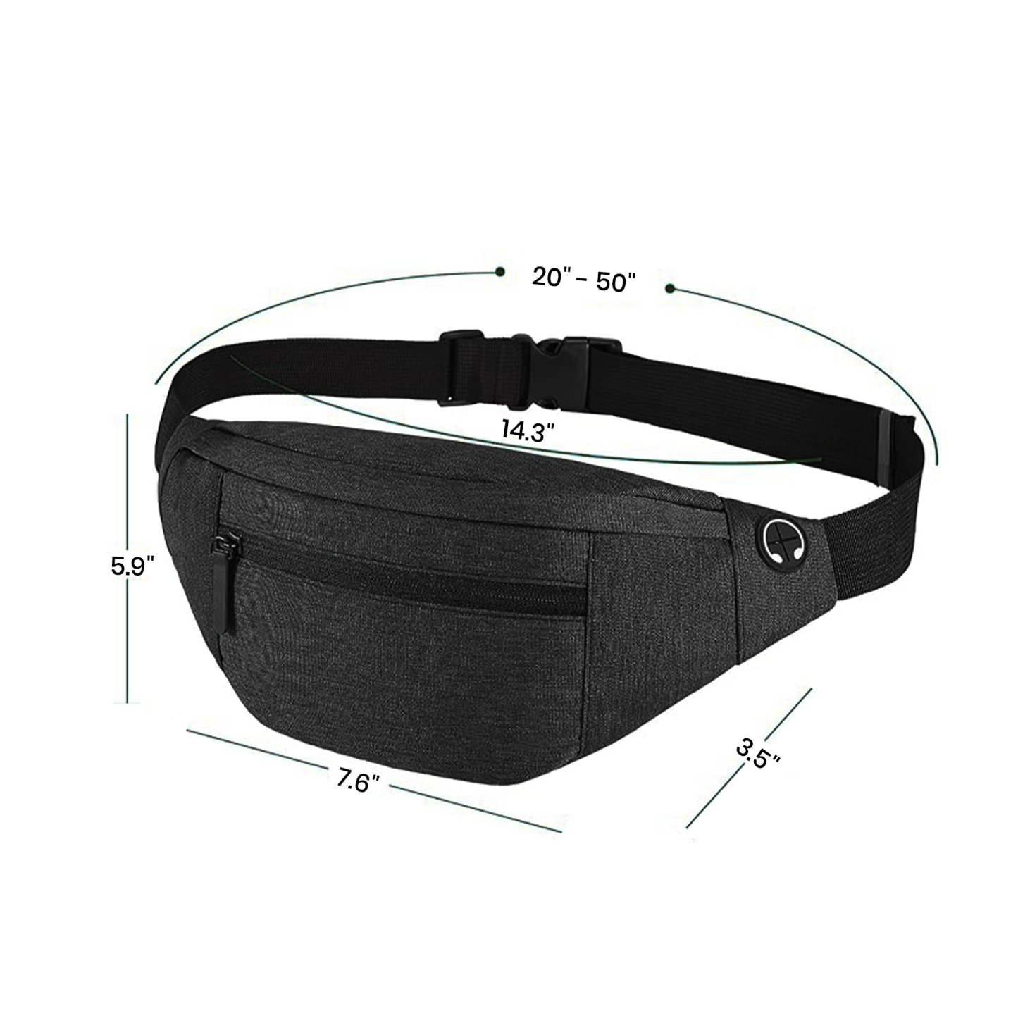 Waterproof crossbody waist bag