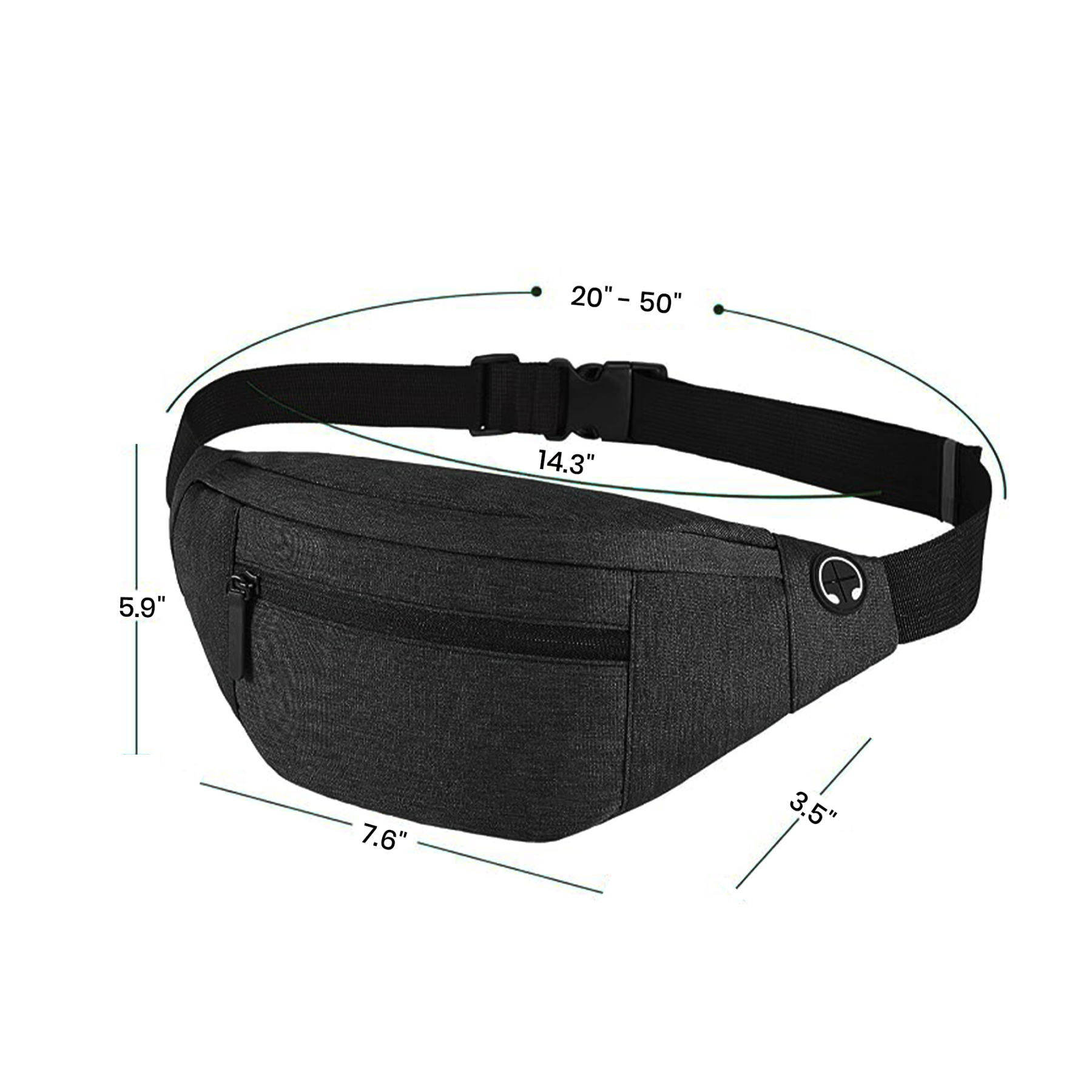 Waterproof crossbody waist bag