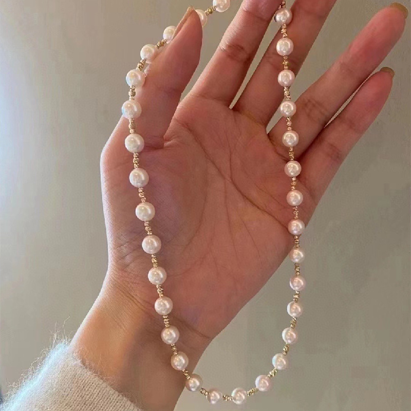 📿Gėlavandenių perlų karoliai 18k paauksuoti📿