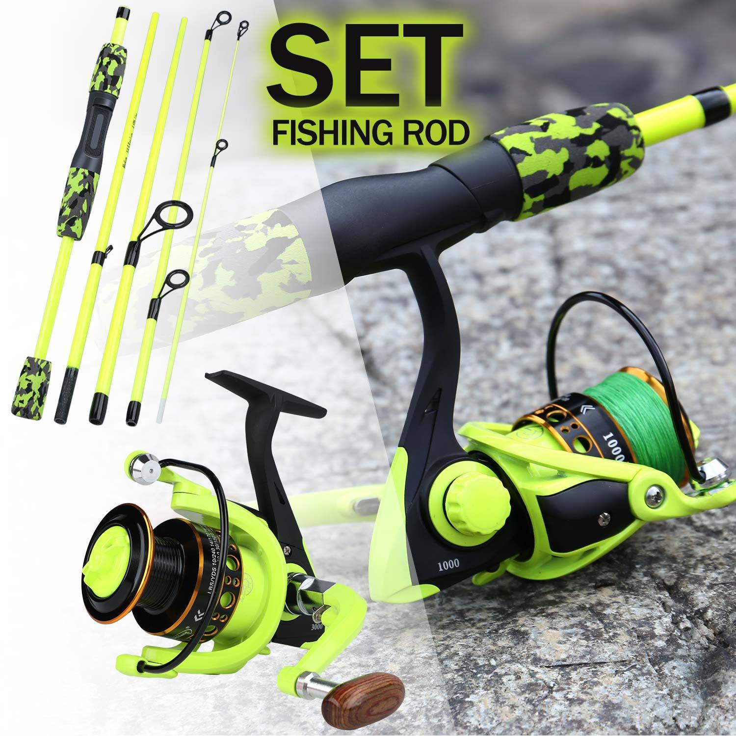 Conjunto de vara de pesca Suga Irã combinação de pesca para viagens