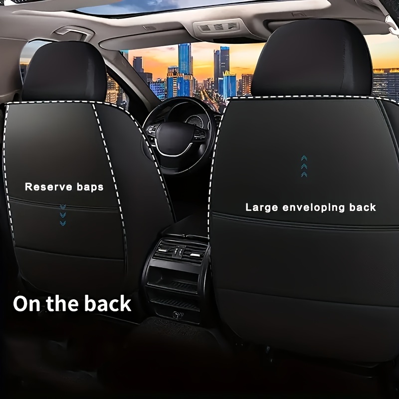 Universalus automobilio sėdynės užvalkalas PU odinis sėdynės užvalkalas sėdynės pagalvėlė sėdynės apsauga tinka automobiliams SUV automobilių priedai (pilnas 5 sėdynių komplektas)
