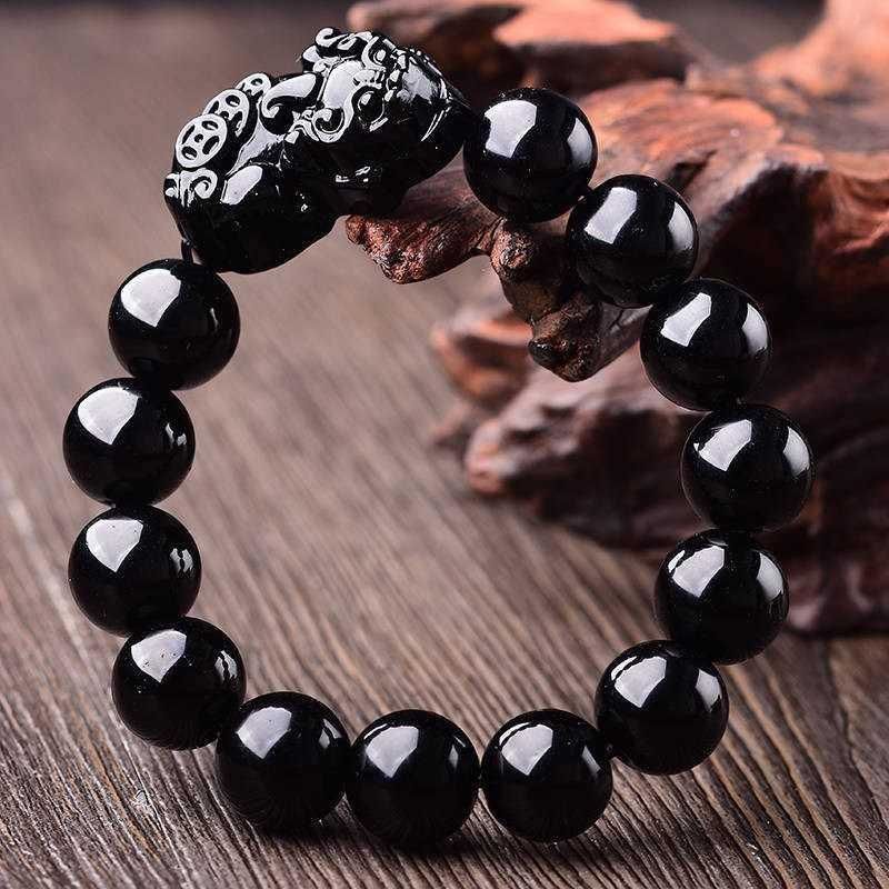 🔮Brățară Feng Shui Obsidian Wealth Femei Bărbați Cadou - Pixiu aduce noroc și prosperitate
