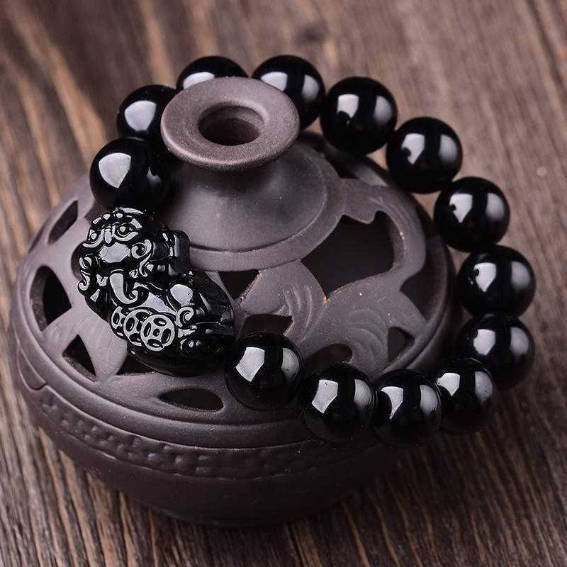 🔮Brățară Feng Shui Obsidian Wealth Femei Bărbați Cadou - Pixiu aduce noroc și prosperitate