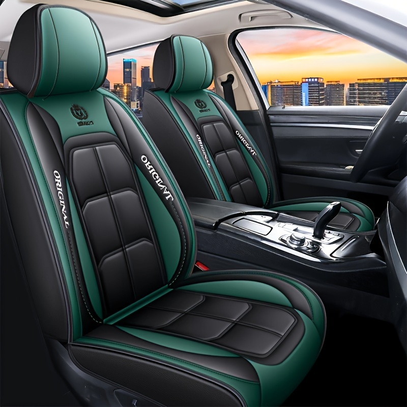 Universalus automobilio sėdynės užvalkalas PU odinis sėdynės užvalkalas sėdynės pagalvėlė sėdynės apsauga tinka automobiliams SUV automobilių priedai (pilnas 5 sėdynių komplektas)