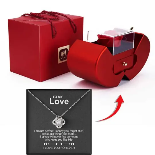 🌹 Náhrdelník z bieleho zlata - Pravá ruža - 🎁 Najlepší darček pre priateľku, milenku, matku