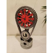 🎉 CHEVY SMALL BLOCK TIMING CHAIN CLOCK, MOTORISIERT, ROTIEREND.