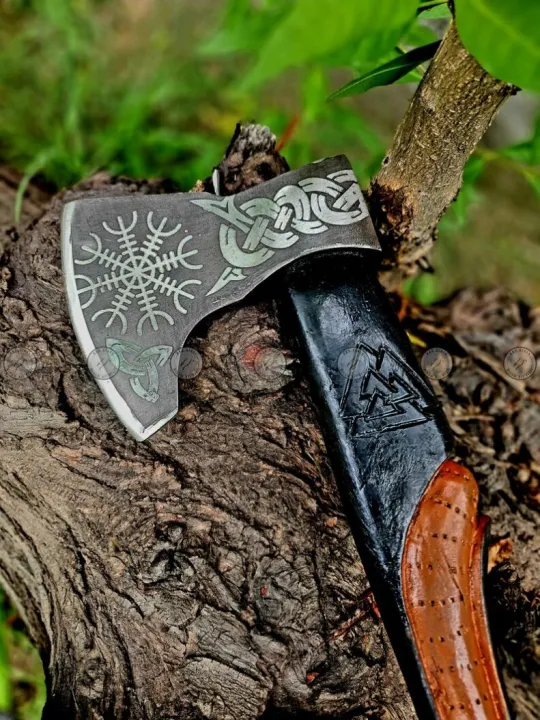 💥50% di sconto per un periodo limitato! 🪓Ascia vichinga in acciaio al carbonio fatta a mano, l'attrezzatura da esterno più venduta in Europa