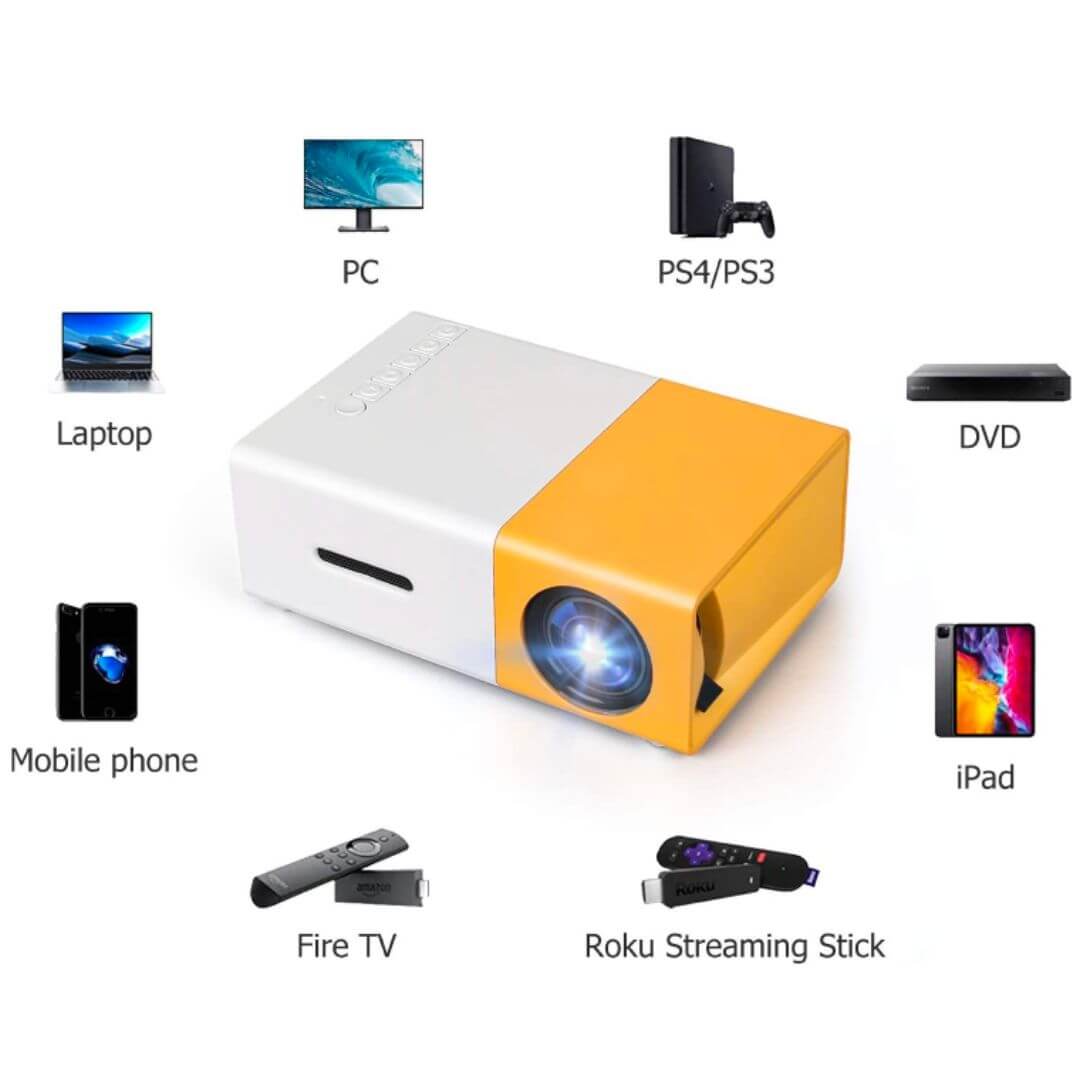 💖Nešiojamas mini projektorius 24–60 colių didelio ekrano skaitmeninių filmų projektorius