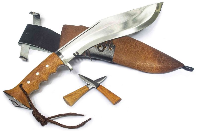 EGKH-13 colių pritaikytas rankų darbo kukri peilis - Khukuri peiliai iš Nepalo - labai stiprūs naudojant ašmenis - paruošti naudoti
